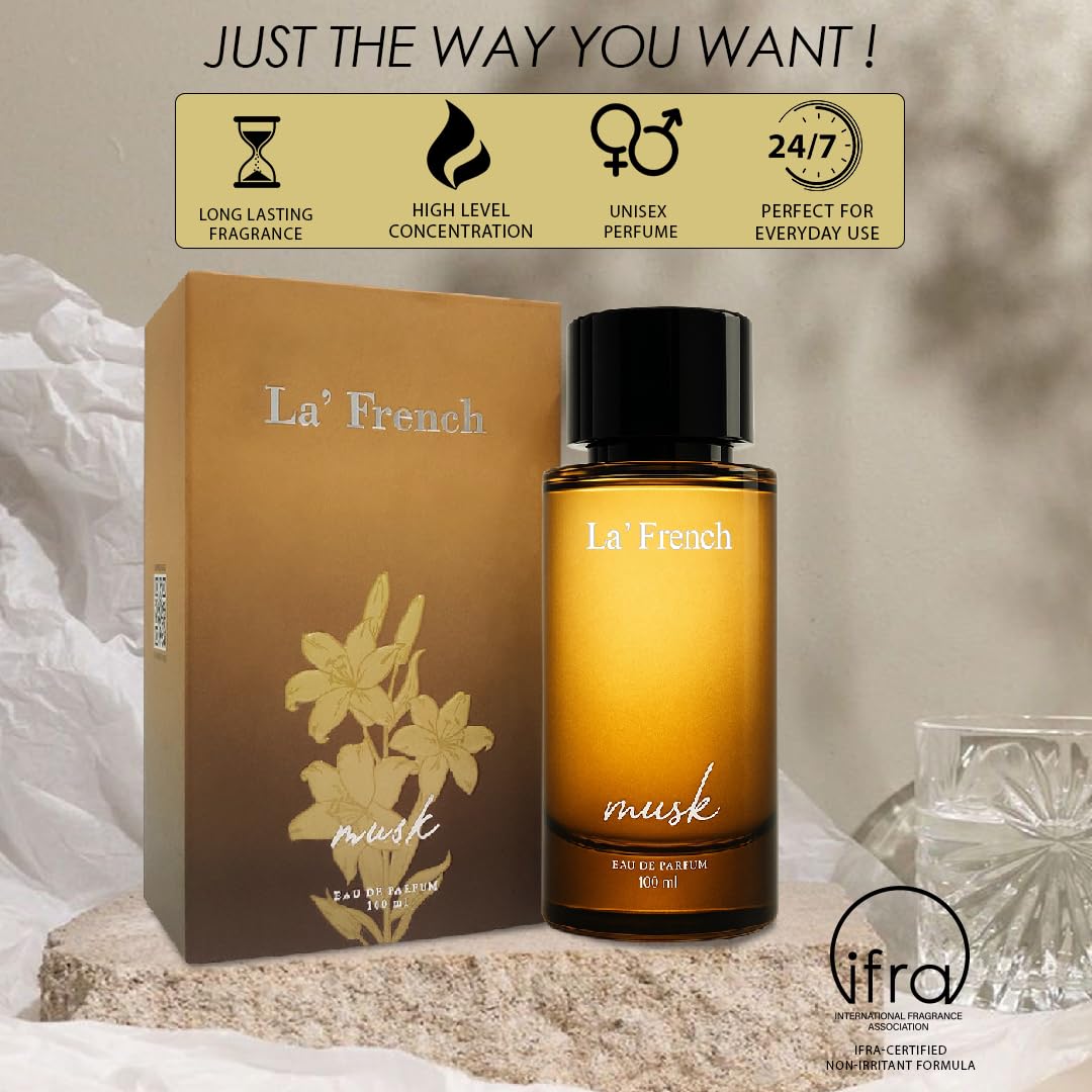 Musk Perfume for Men & Women 100ml | Long Lasting Musky Woody Fragrance | Premium Unisex Eau De Parfum | Warm & Sensual Scent