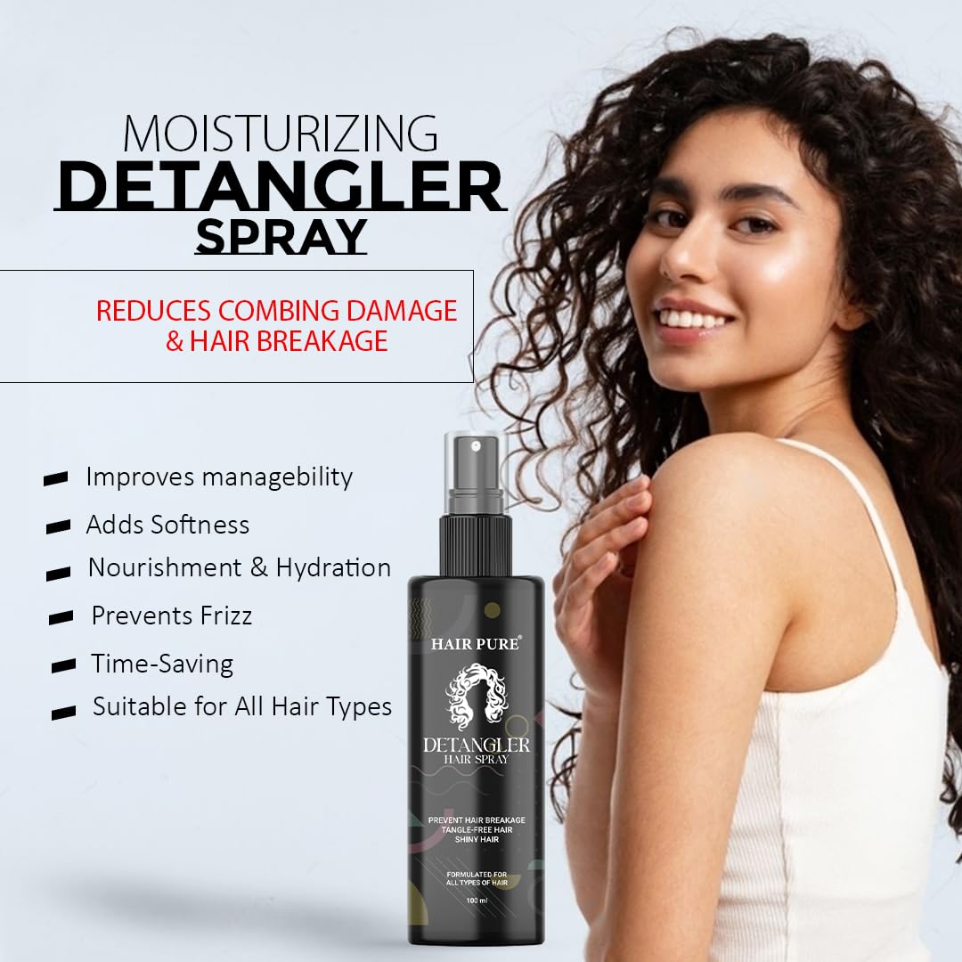 Detangler Hair Spray 100ml | Anti-Tangle Hair Spray for Smooth, Soft & Frizz-Free Hair | Prevents Hair Breakage | For All Hair Types