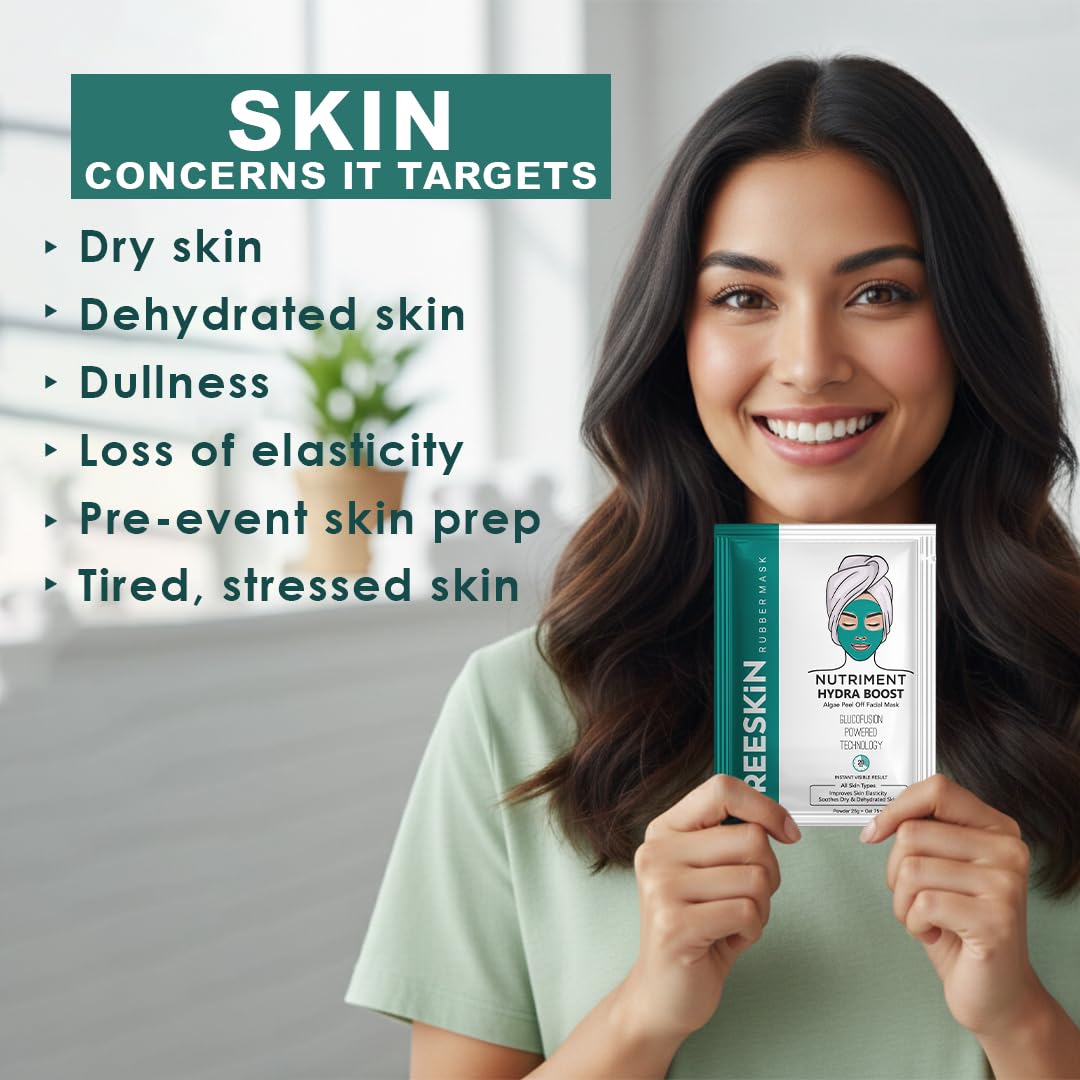 Hydra Boost Algae Peel Off Mask Powder 25g + Activator Gel 75ml for Deep Hydration, Oil Control, Pore Tightening & Smooth Glowing Skin | Suitable for All Skin Types.