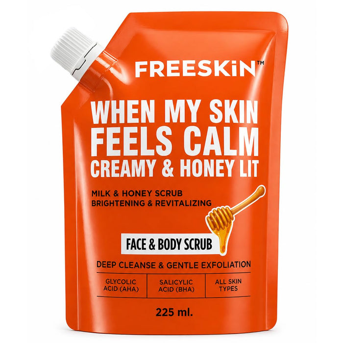 Milk & Honey Face & Body Scrub 225ml |Glycolic Acid & Salicylic Acid - our product