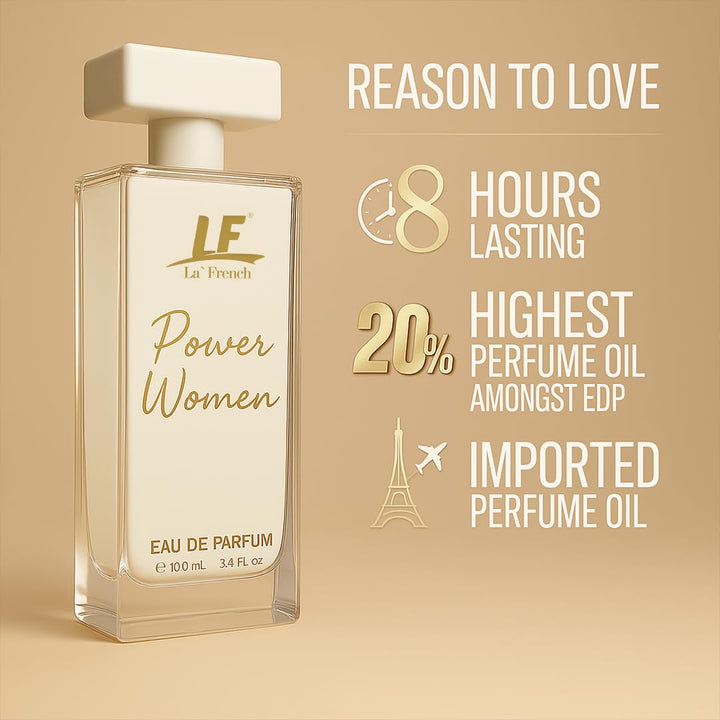 Power Women Perfume 100ml – Long Lasting Eau De Parfum | Vanilla Sweet Bold Luxury Fragrance for Women