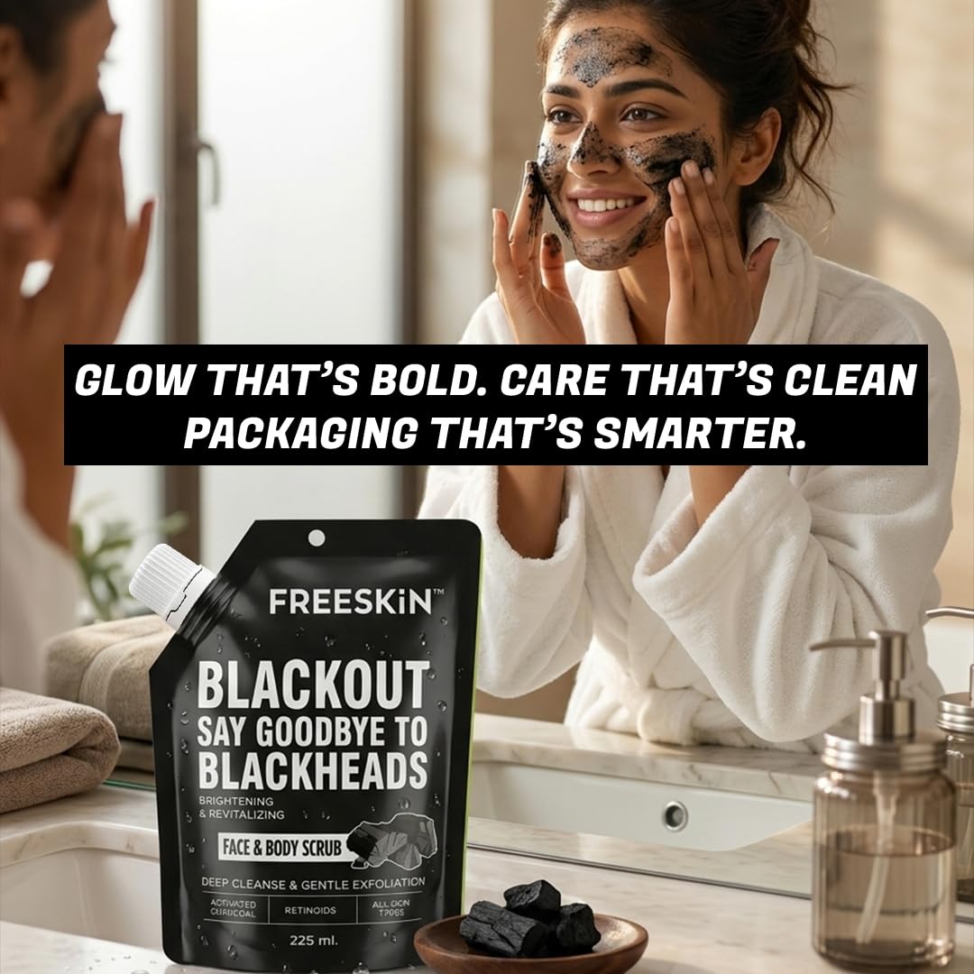 Activated Charcoal Face & Body Scrub 225ml | Deep Cleansing & Blackhead Removal Scrub
