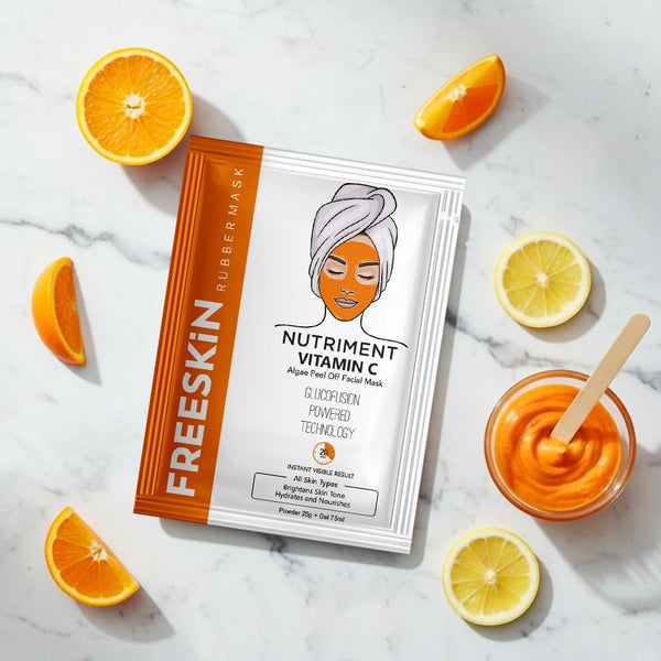 Vitamin C Algae Peel Off Facial Mask Kit | Brightens Skin Tone, Hydrates &; Nourishes | Suitable for All Skin Types | Powder 25g + Gel 75ml