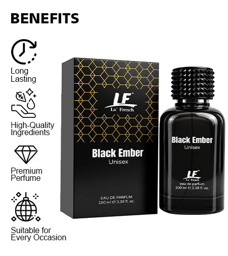 La French Black Ember Unisex Perfume 100ml | Rich, Warm & Sophisticated Fragrance promises
