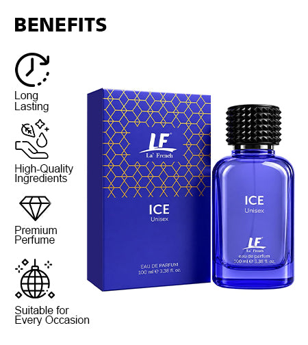 La French Ice Unisex Perfume 100ml | Long Lasting Fresh Eau De Parfum with Fruity, Citrus & Sweet Notes for Men & Women promises