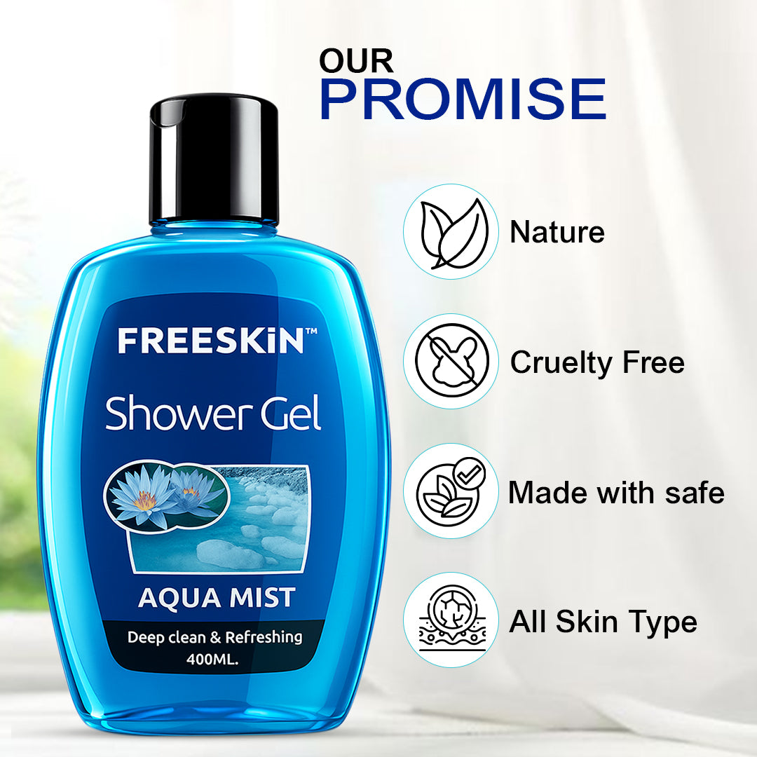 Aqua Mist Shower Gel 400ml | Mint Cooling Body Wash | Deep Cleansing, Refreshing & Hydrating Shower Gel for Fresh, Revitalized Skin