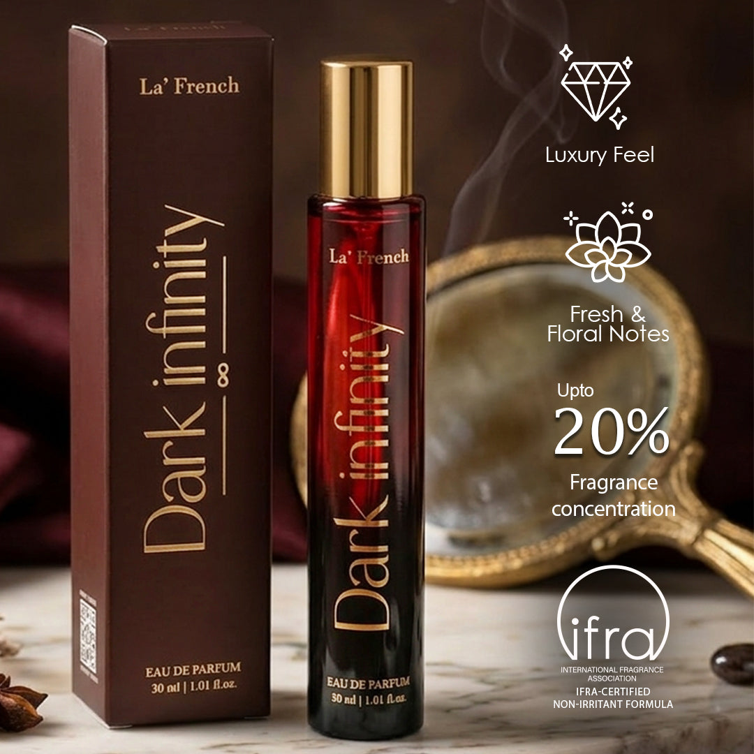 Dark Infinity Perfume 30ml | Long Lasting Dark Woody Spicy Fragrance for Men & Women | Premium Unisex Eau De Parfum | Intense & Mysterious Scent