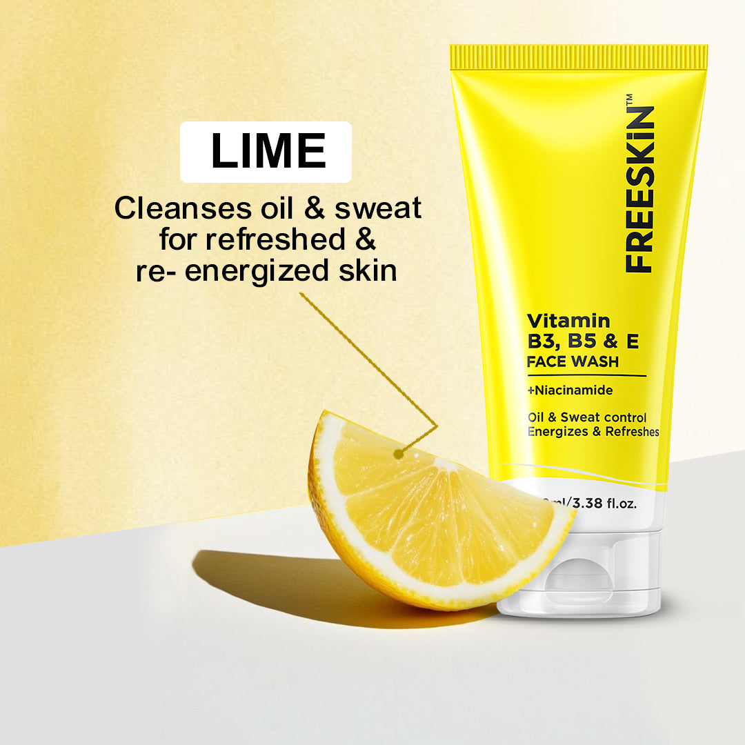 Vitamin B3, B5 & E Face Wash 100ml | Niacinamide Oil Control Cleanser | Hydrating, Pore Minimizing & Brightening Facewash for Men & Women
