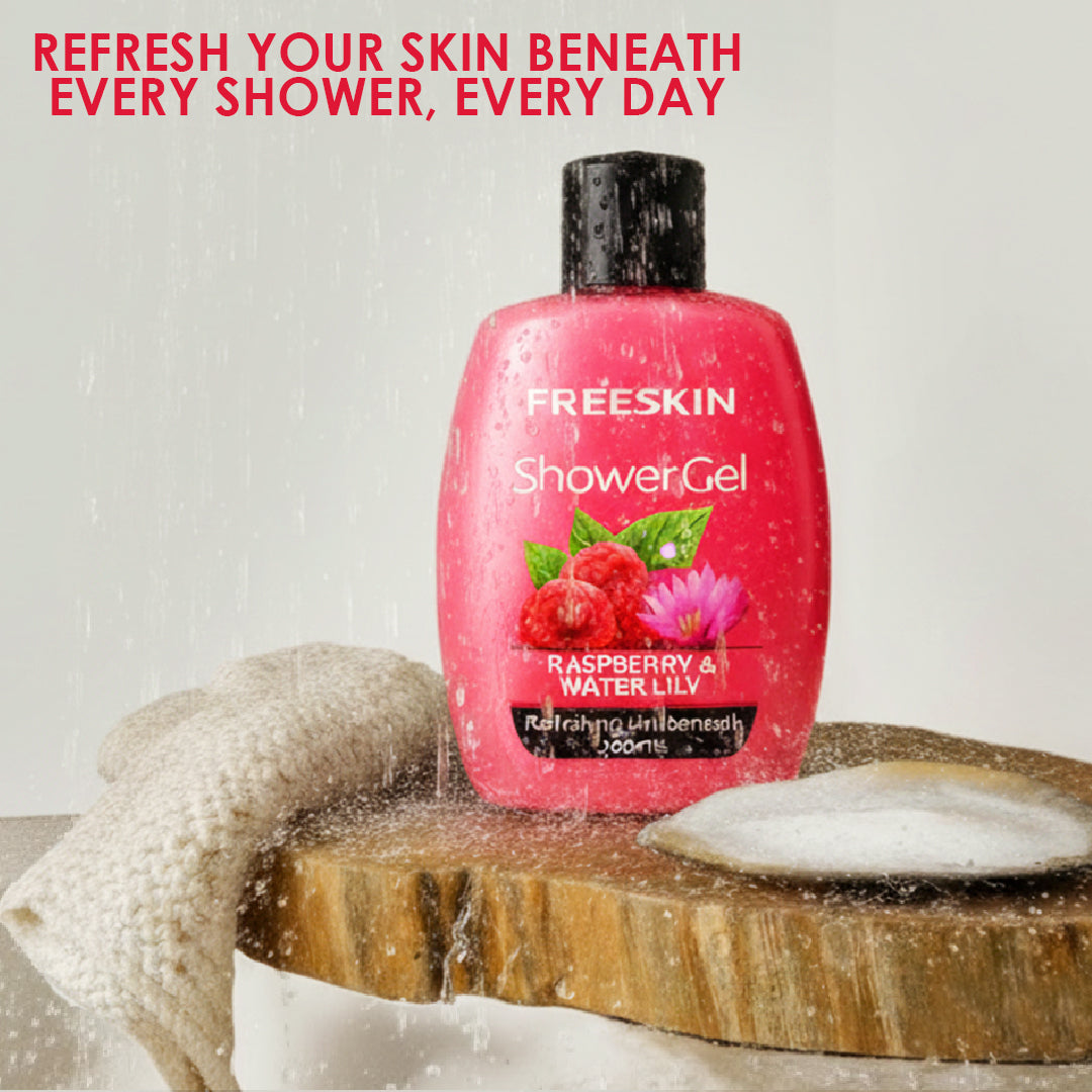 Raspberry & Water Shower Gel 400ml | Fruity Refreshing Body Wash | Hydrating, Gentle Cleansing & Soft Skin Shower Gel
