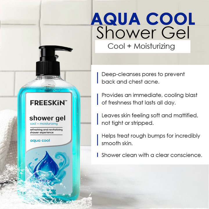 Aqua Cool Shower Gel 750ml | Refreshing Cooling Body Wash | Deep Cleansing, Hydrating & Long-Lasting Freshness for Men & Women
