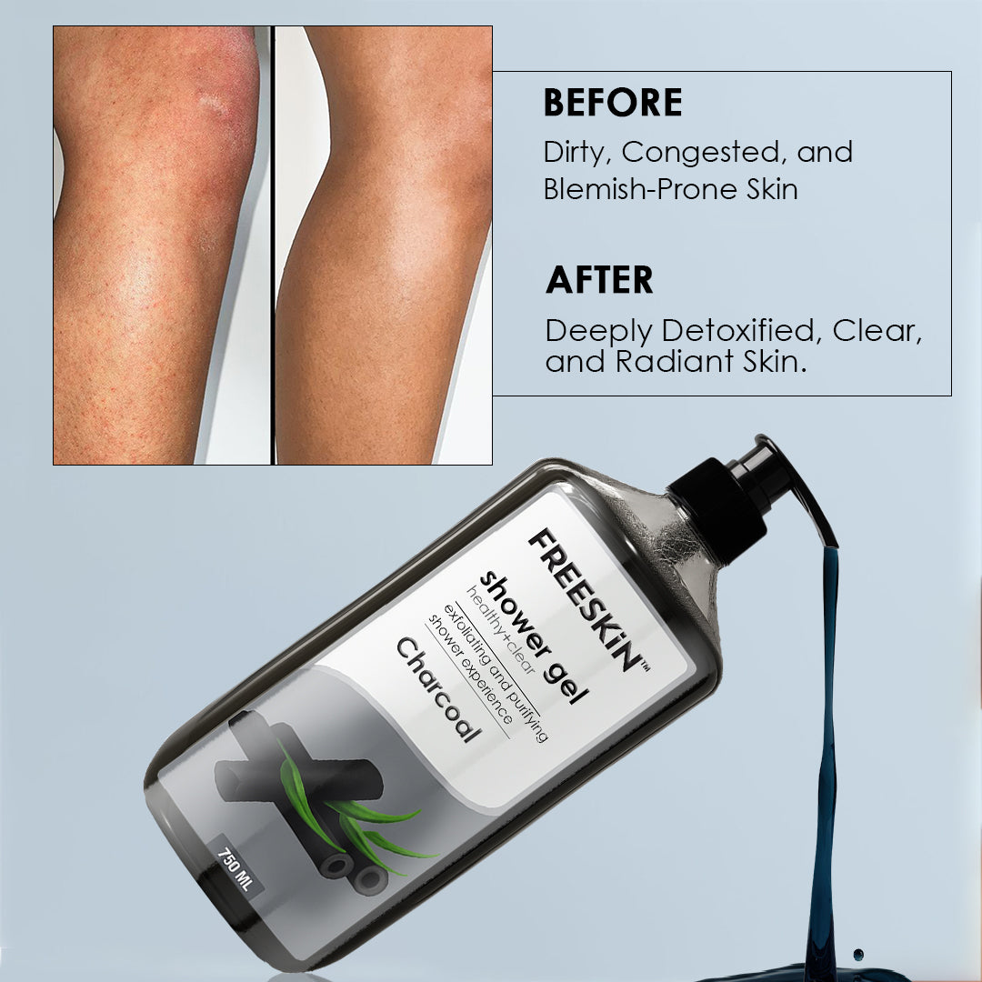 Charcoal Shower Gel 750ml | Deep Cleansing Body Wash with Activated Charcoal | Oil Control, Detox & Refreshing Skin Cleanser for Men & Women
