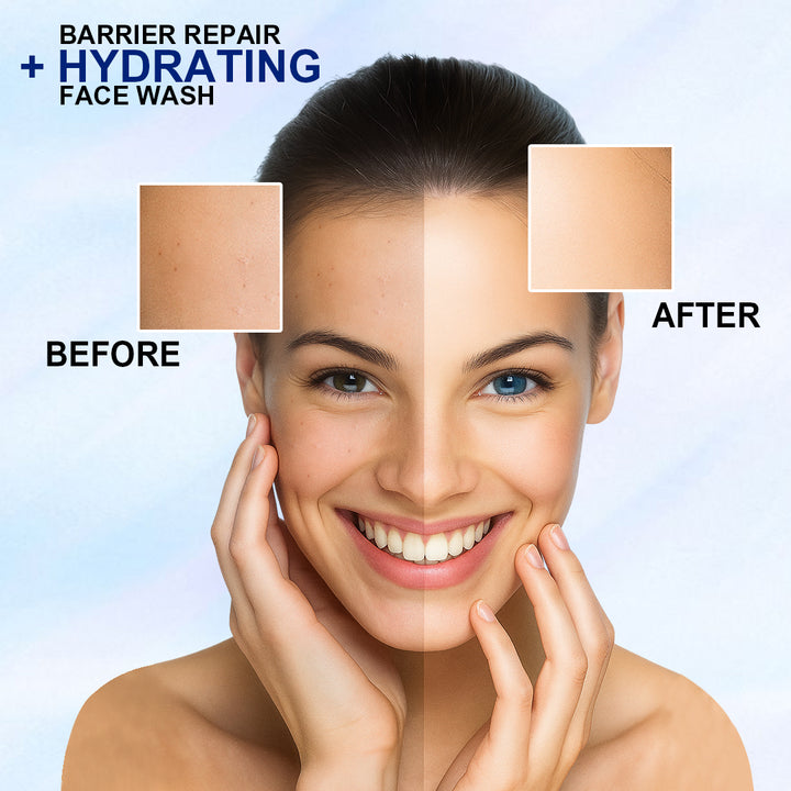 Barrier Repair Hydrating Face Wash 100ml | Ceramide & Hyaluronic Acid Cleanser | Gentle Moisturizing Facewash for Dry, Sensitive & Irritated Skin