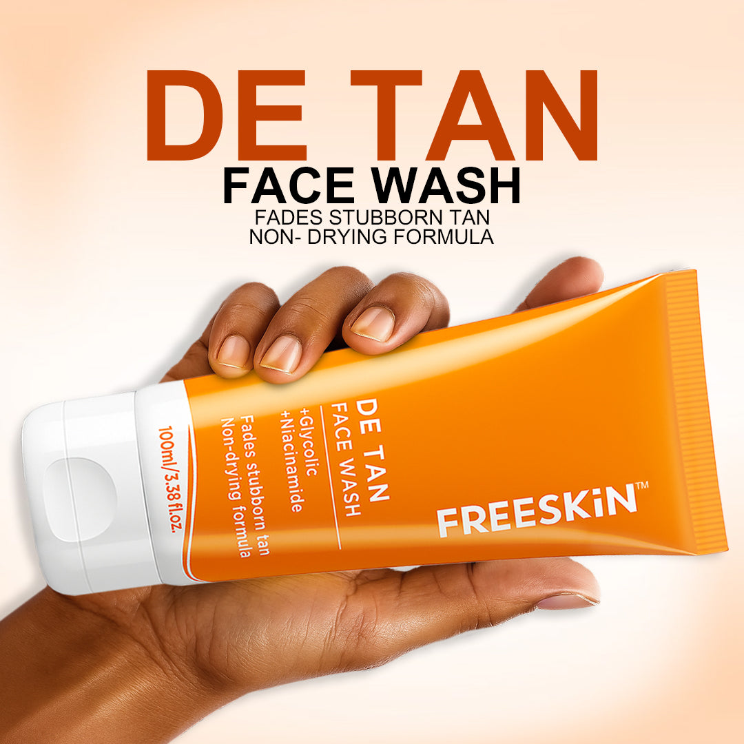 Detan Face Wash 100ml | Glycolic Acid & Niacinamide Cleanser | Tan Removal, Brightening & Deep Cleansing Facewash for Clear Skin