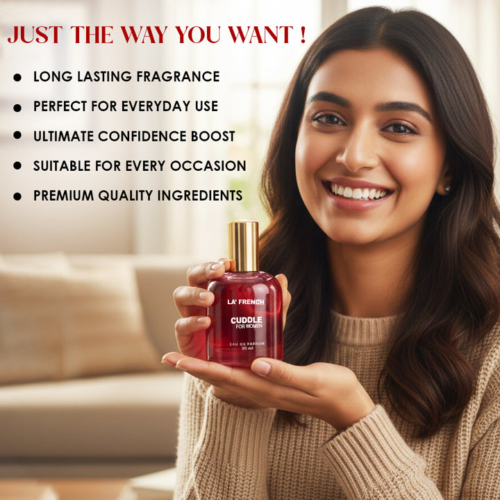 Cuddle Perfume for Women 30ml | Long Lasting Soft Floral Musky Fragrance | Premium Eau De Parfum | Warm & Romantic Daily Wear Scent