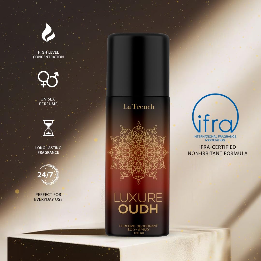 La French Luxure Oudh Perfume & Deodorant Gift Set (100ml + 150ml)