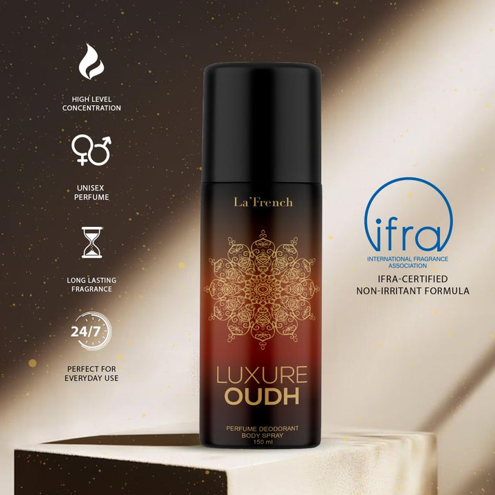 La French Luxure Oudh Perfume & Deodorant Gift Set (100ml + 150ml)