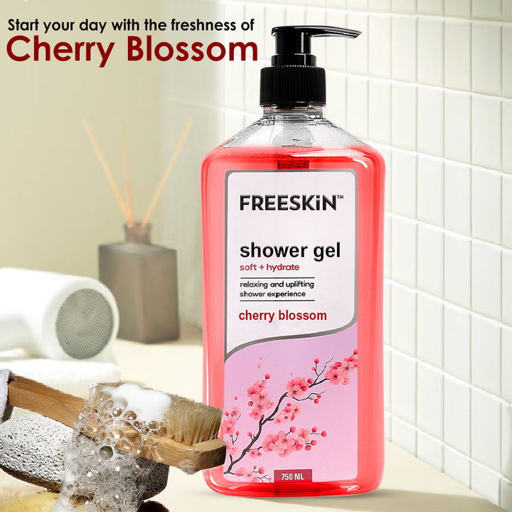Cherry Blossom Shower Gel 750ml | Nourishing Body Wash with Natural Extracts | Gentle Cleanser for Soft, Smooth & Glowing Skin