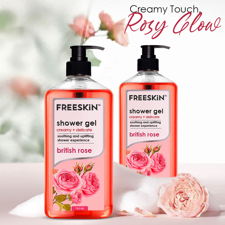 British Rose Shower Gel 750ml | Hydrating Floral Body Wash with Natural Rose Extracts | Gentle Cleanser for Soft, Smooth & Glowing Skin