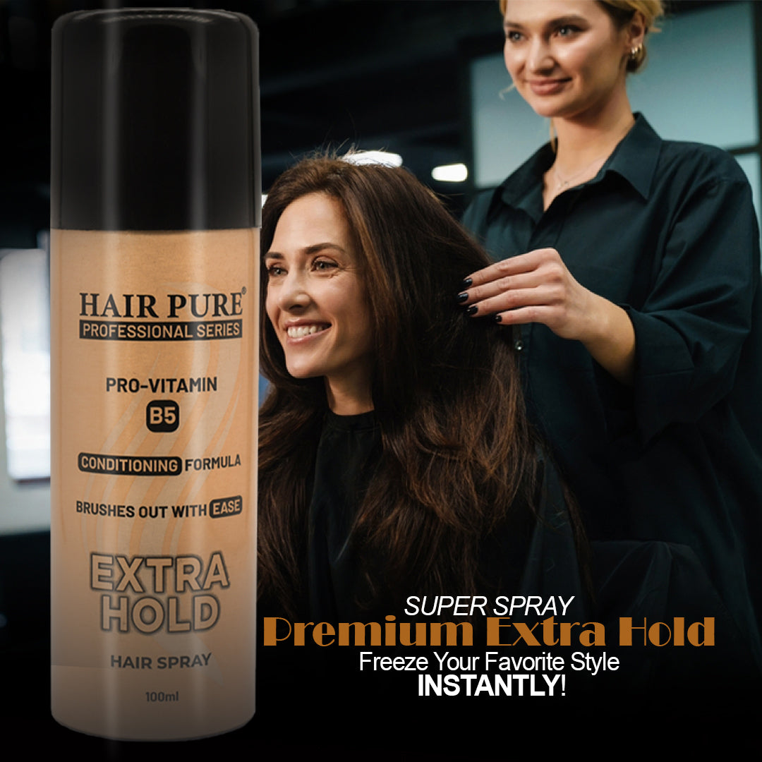 Extra Hold Hair Spray 100ml – Strong Hold Hair Spray with Natural Shine, No Flaking & Non-Sticky Finish