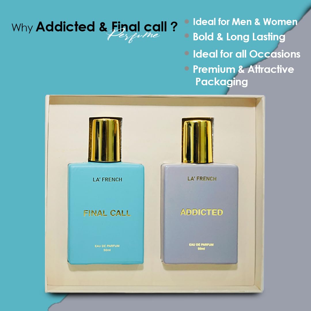 La French Unisex Perfume Gift Set Final Call & Addicted Gift Set (2 x 50ml)