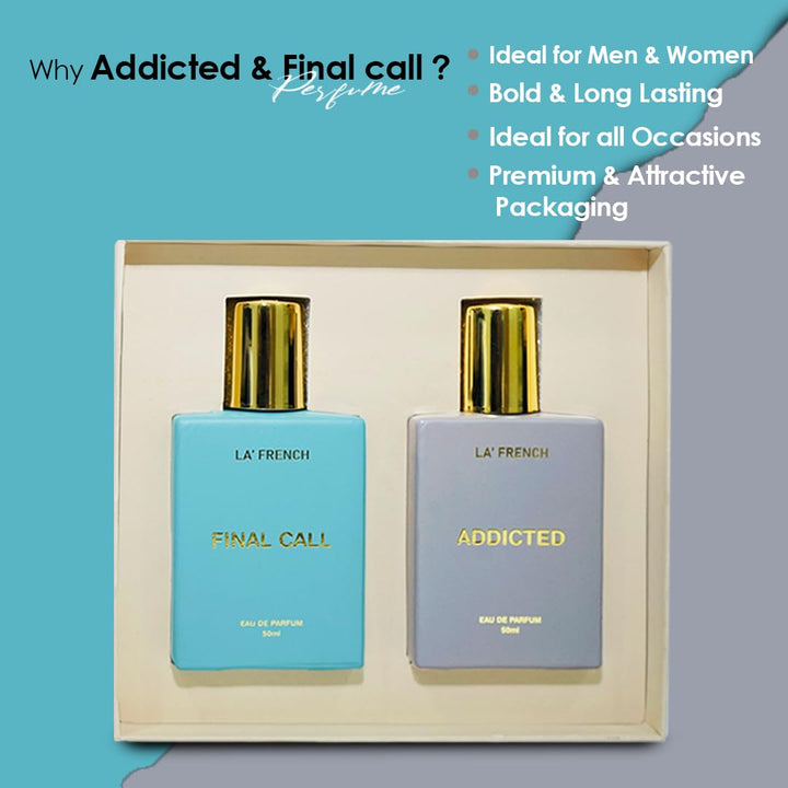 La French Unisex Perfume Gift Set Final Call & Addicted Gift Set (2 x 50ml)