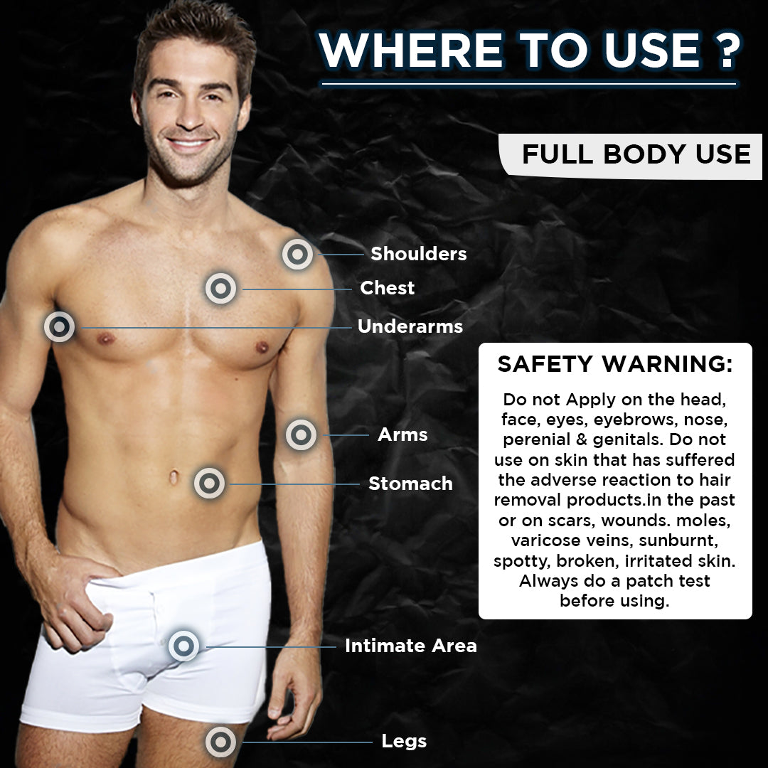 Hair Removal Spray for Men 100ml | Instant Hair Remover Spray | Painless Body Hair Removal for Men | Smooth & Hydrated Skin Formula