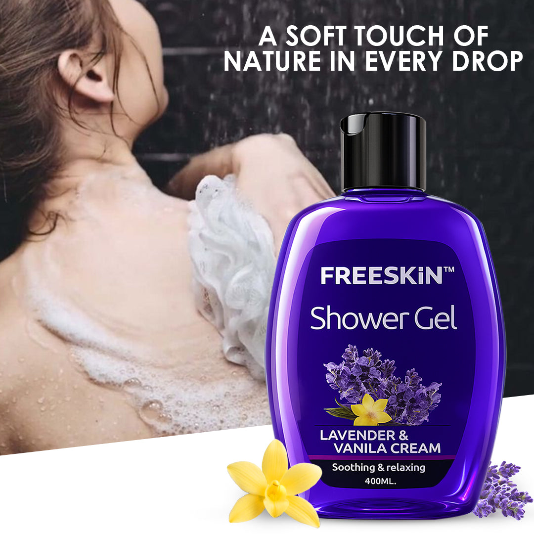 Lavender & Vanilla Shower Gel 400ml | Relaxing Body Wash | Soothing, Hydrating & Gentle Cleansing Shower Gel for Soft, Calm Skin