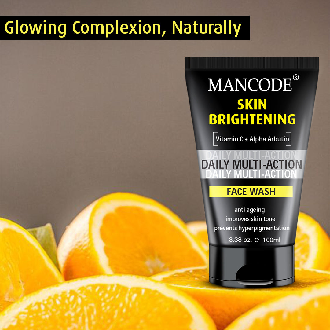 Skin Brightening Face Wash 100ml | Glow Boost Face Wash for Men | Vitamin C, Niacinamide & Licorice Deep Cleansing Cleanser