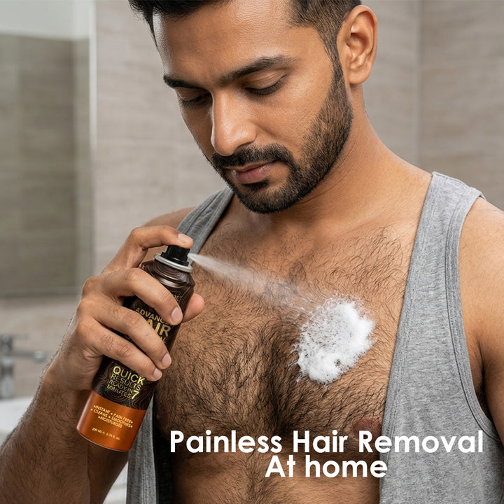 Hair Removal Foam Spray (200ml) | Painless Fast-Acting 3–6 Min Hair Removal for Men – Smooth Skin for Body, Chest, Back & Intimate Areas