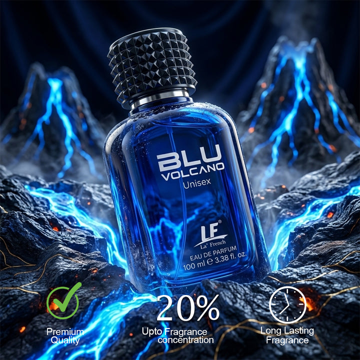 La French Blu Volcano Perfume for Men & Women 100ml | Premium Long-Lasting Unisex Fragrance with Vanilla, Amber & Warm Spicy Notes