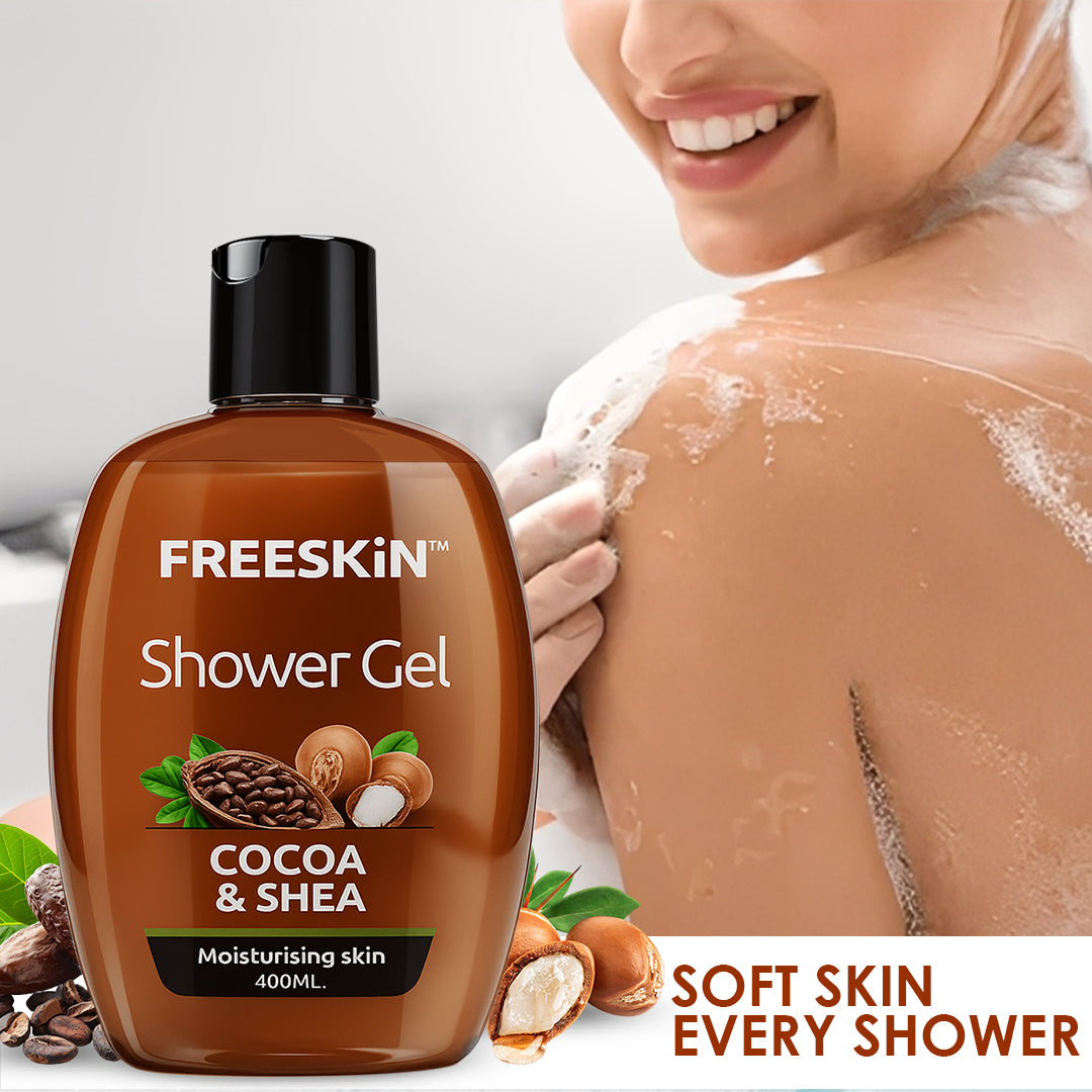 Cocoa & Shea Shower Gel 400ml | Deep Moisturizing Body Wash | Hydrating, Nourishing & Gentle Cleansing Shower Gel for Soft Skin