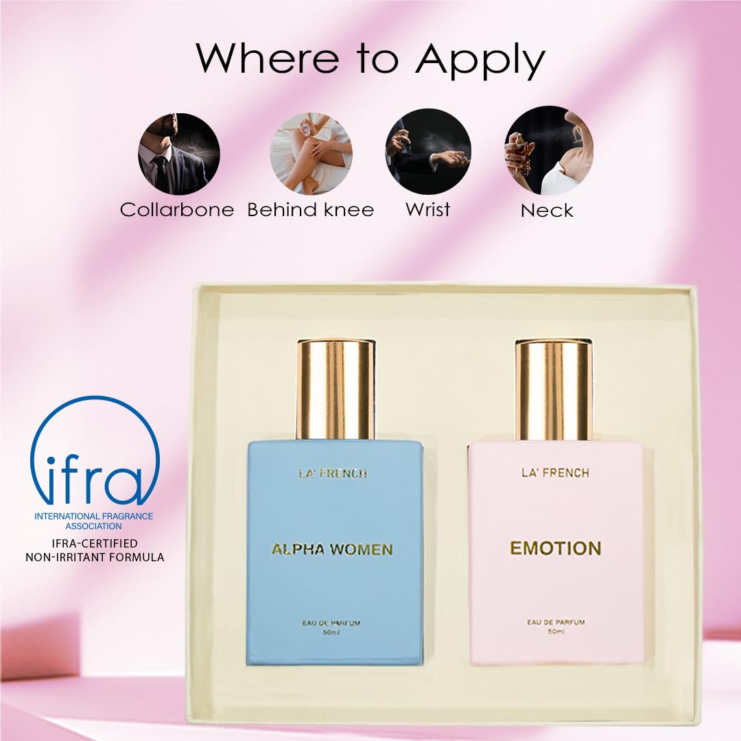La French Unisex Perfume Gift Set Alpha Women & Emotion Gift Set (2 x 50ml)