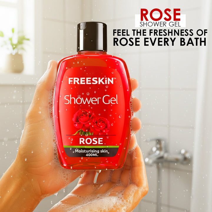 Rose Shower Gel 400ml | Deep Moisturizing Body Wash with Rose Extract | Gentle Cleansing, Hydrating & Soothing Shower Gel for Soft Skin