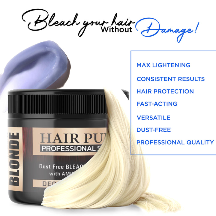 Bleaching Decolorant Powder 100g – Multi Blond Hair Lightener with Anti-Yellow Effect for 9-Level Lightening