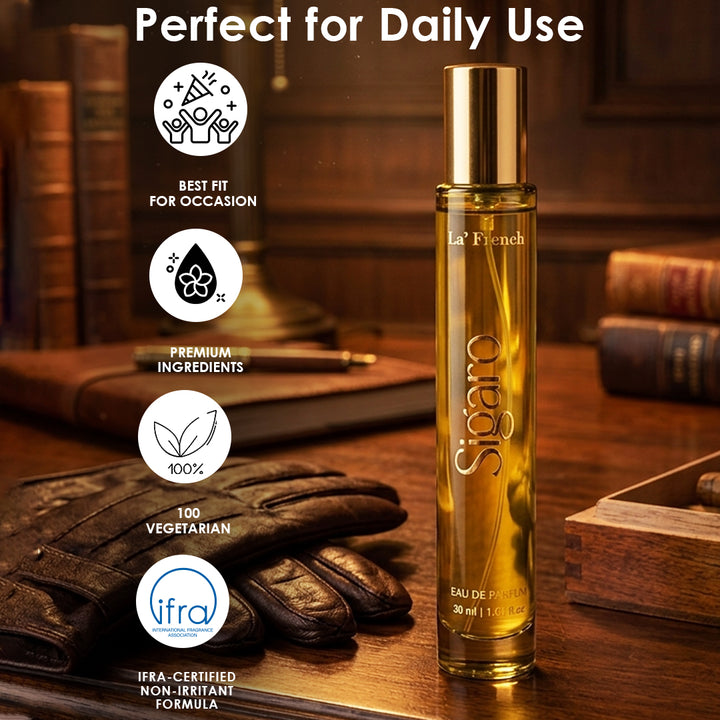 Sigaro Perfume 30ml | Long Lasting Tobacco Woody Spicy Fragrance for Men & Women | Premium Unisex Eau De Parfum | Rich & Bold Signature Scent
