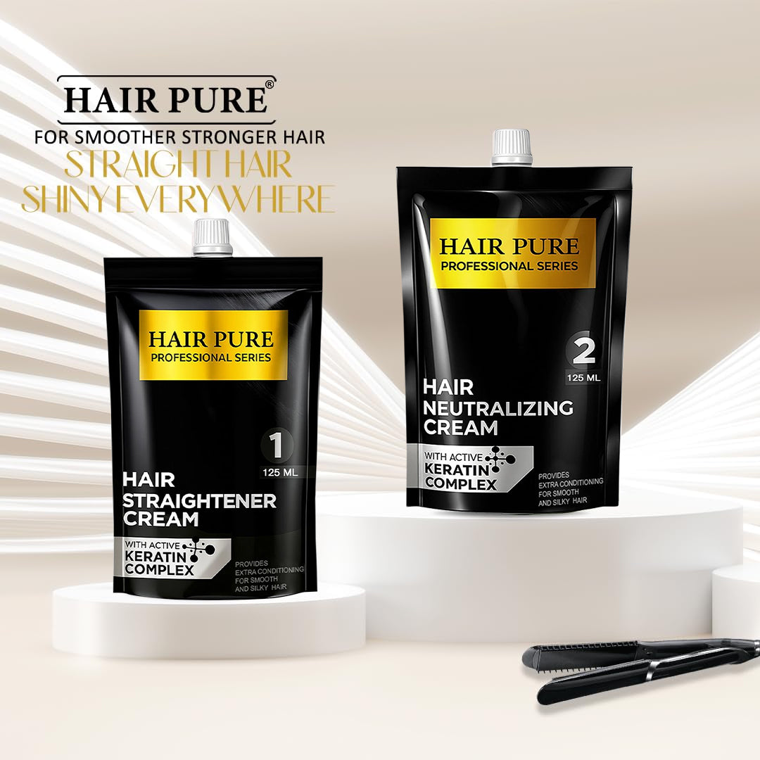 Straightener Cream 125ml - Keratin Based Hair Straightening Cream For Smooth, Silky & Frizz Free Hair