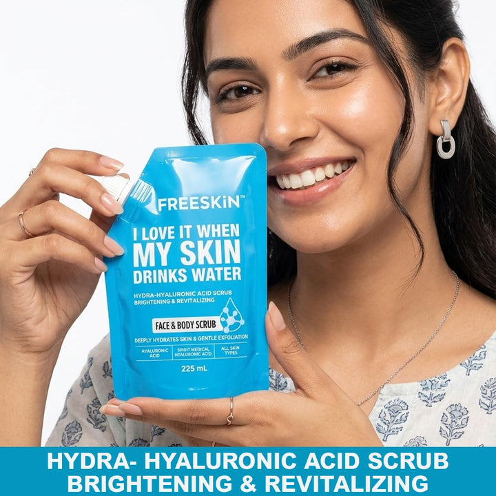Hydra Hyaluronic Face & Body Scrub 225ml | Deep Hydration Exfoliating Scrub