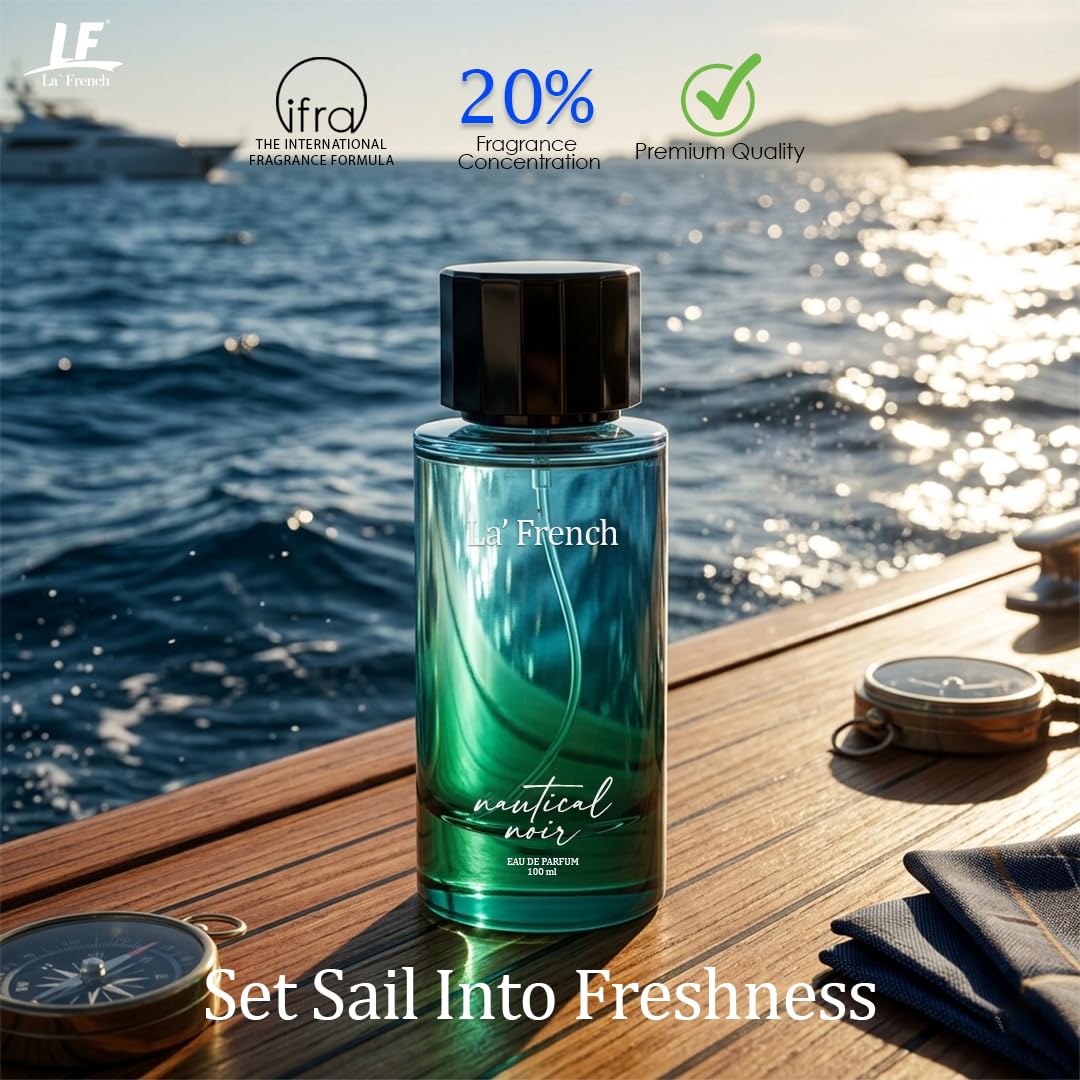 Nautical Noir Perfume for Men & Women 100ml | Long Lasting Aqua Woody Fragrance | Premium Unisex Eau De Parfum | Fresh & Bold Luxury Scent