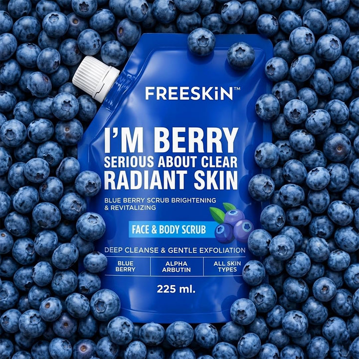 Blueberry Face & Body Scrub 225ml | Antioxidant-Rich Exfoliating Scrub for Glowing & Smooth Skin