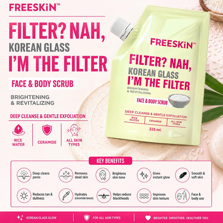 Korean Glass Skin Face Scrub 225ml | Gentle Exfoliating Scrub for Glowing & Smooth Skin