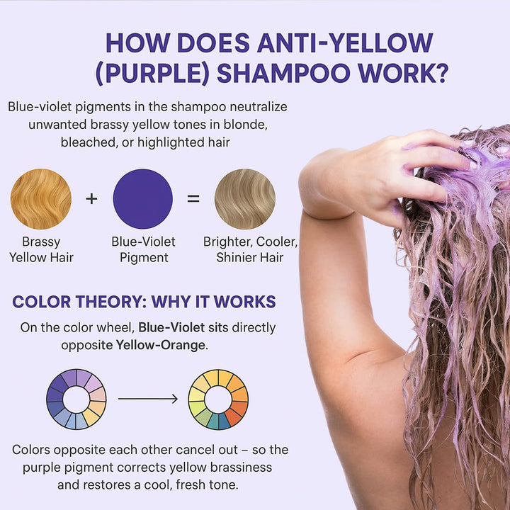 Silver Yellow Cutter Shampoo 250ml | Neutralizes Yellow & Brassy Tones | Brightens Silver, Blonde & Platinum Hair | Sulphate & Paraben Free Professional Shampoo