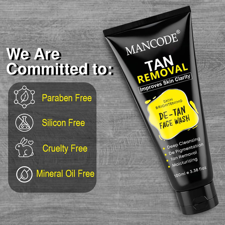 De- Tan Removal Face Wash (100ml) | Brightening & Deep Cleansing Formula for Tan, Dark Spots & Uneven Skin Tone
