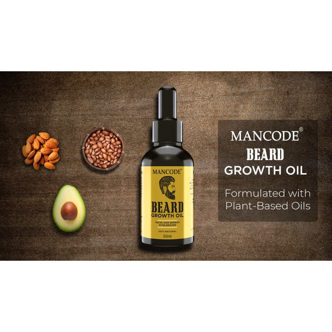 Beard Growth Oil Accelerator 50ml | Fast Beard Growth Oil for Men | Thicker Fuller Beard & Patchy Beard Solution | Non-Greasy Nourishing Beard Oil