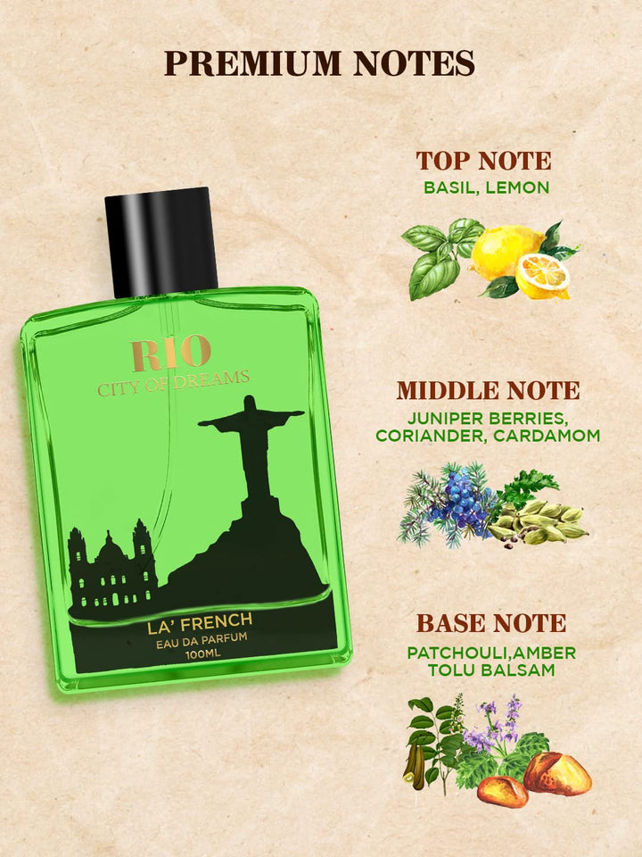 Rio Eau de Parfum 100ml | Long Lasting Fruity Floral Fragrance | Premium Unisex Perfume for Men & Women | Fresh & Vibrant Scent