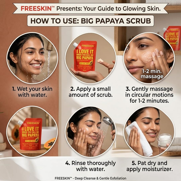 Papaya Face & Body Scrub 225ml | Radiance Boosting Exfoliating Scrub