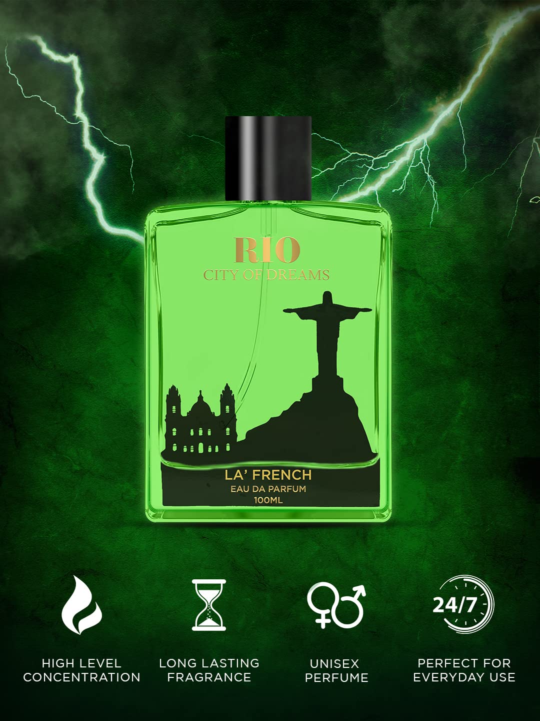 Rio Eau de Parfum 100ml | Long Lasting Fruity Floral Fragrance | Premium Unisex Perfume for Men & Women | Fresh & Vibrant Scent