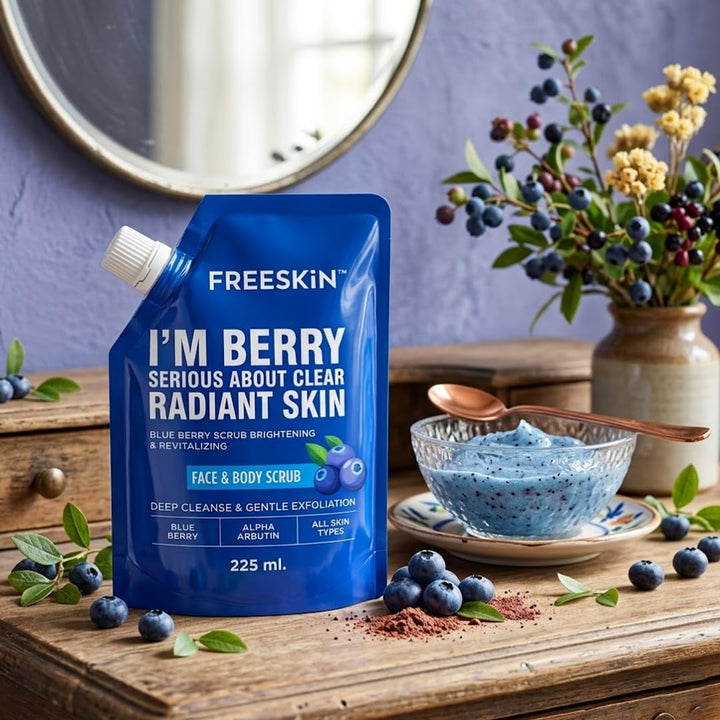 Blueberry Face & Body Scrub 225ml | Antioxidant-Rich Exfoliating Scrub for Glowing & Smooth Skin