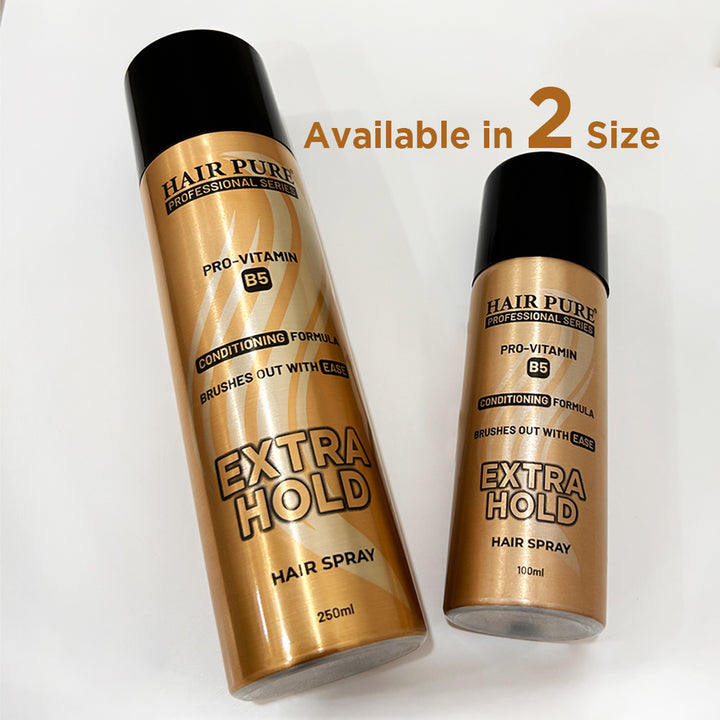 Extra Hold Hair Spray 100ml – Strong Hold Hair Spray with Natural Shine, No Flaking & Non-Sticky Finish