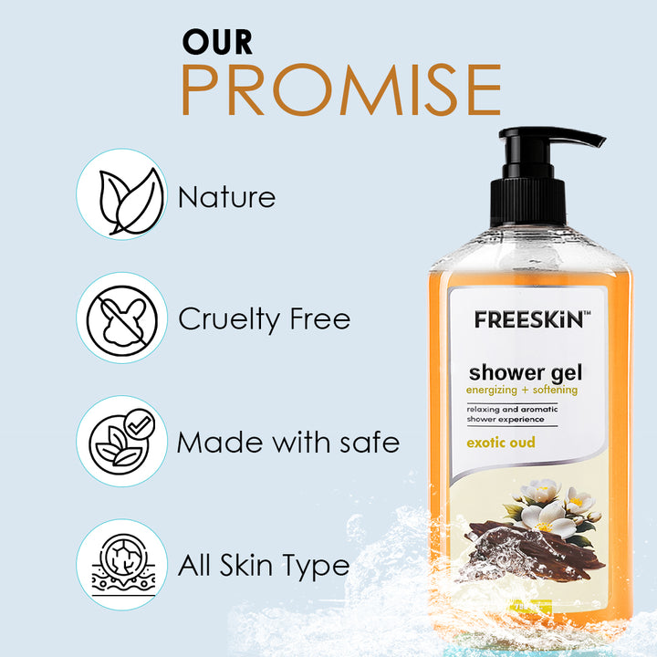 Exotic Oud Shower Gel 750ml | Luxury Oud Fragrance Body Wash | Deep Cleansing, Hydrating & Long-Lasting Freshness for Men & Women