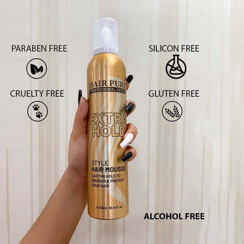 Extra Hold Hair Mousse 300ml – Long-Lasting Volume & Strong Styling Hold for All Hair Types